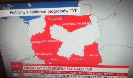 Trwają problemy z odbiorem Telewizji Polskiej