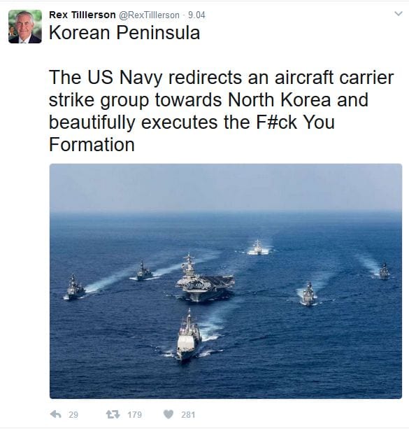 Okręty USA płyną w stronę Korei.