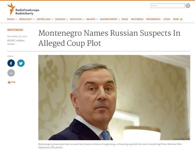 Ujawniono nazwiska Rosjan, którzy organizowali zamach na premiera Milo Djukanovica