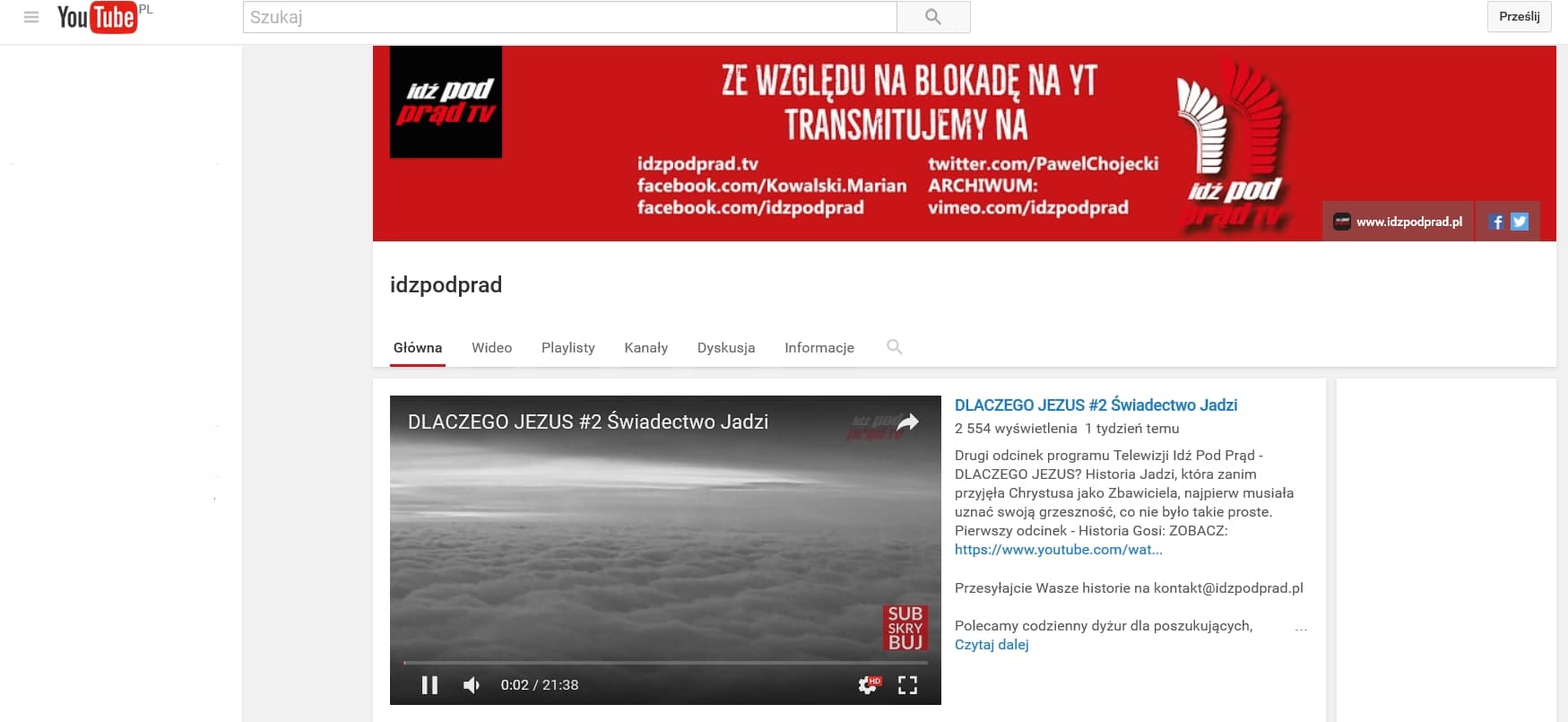 YouTube odblokował nasz kanał IPP!