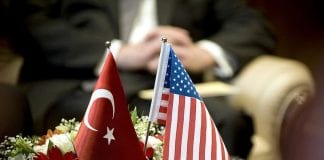 Flagi Turcji i USA