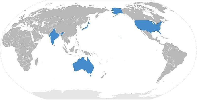 Mapa świata: Australia, Indie, Japonia, USA