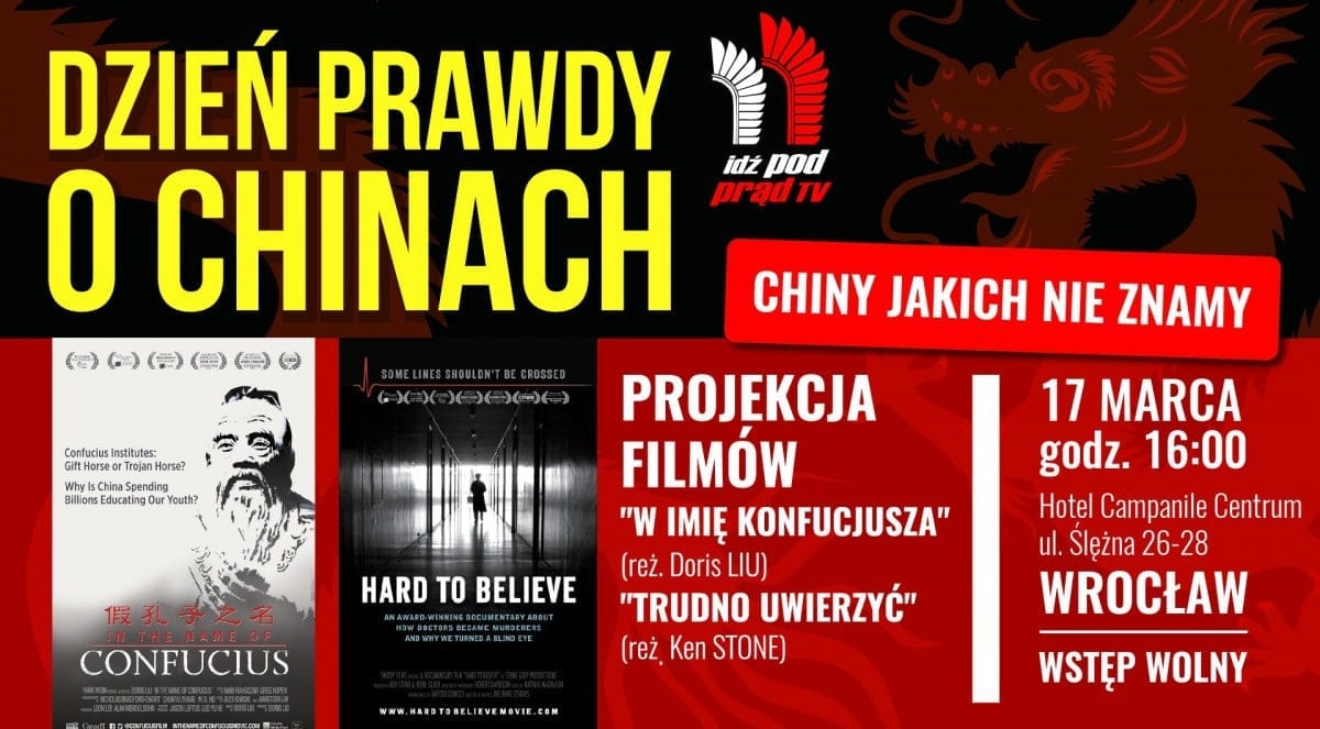 17/03/2018: Dzień prawdy o Chinach – spotkanie i projekcja filmów / Wrocław