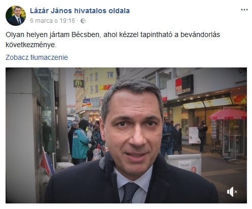 Janos Lazar - facebook - film z Wiednia