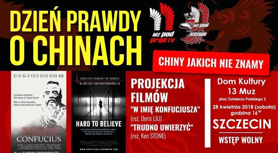 28/04/2018: Dzień prawdy o Chinach – spotkanie i projekcja filmów / Szczecin