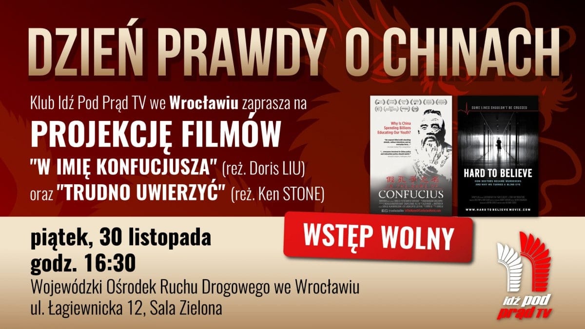 30/11/18 Wrocław: Dzień prawdy o Chinach – projekcja filmów #IPPTV