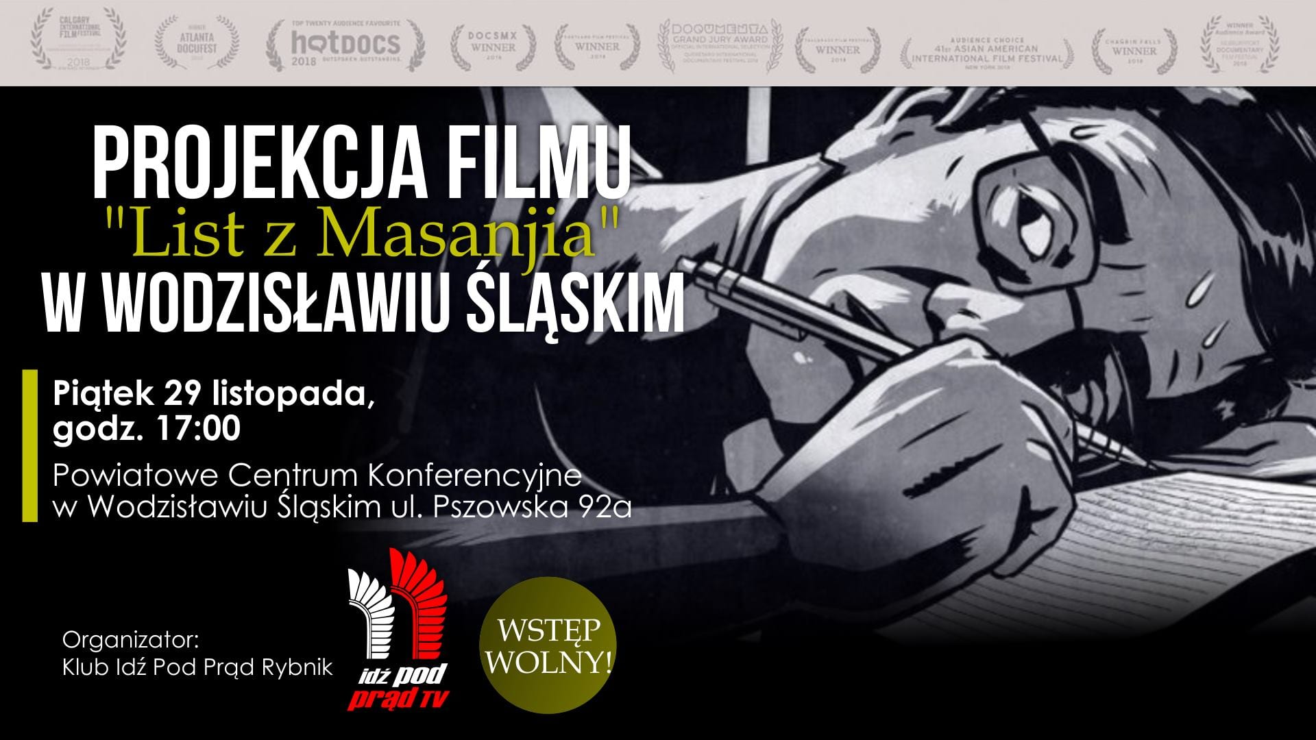 29.11 / Wodzisław Śląski / Projekcja filmu „List z Masanjia”