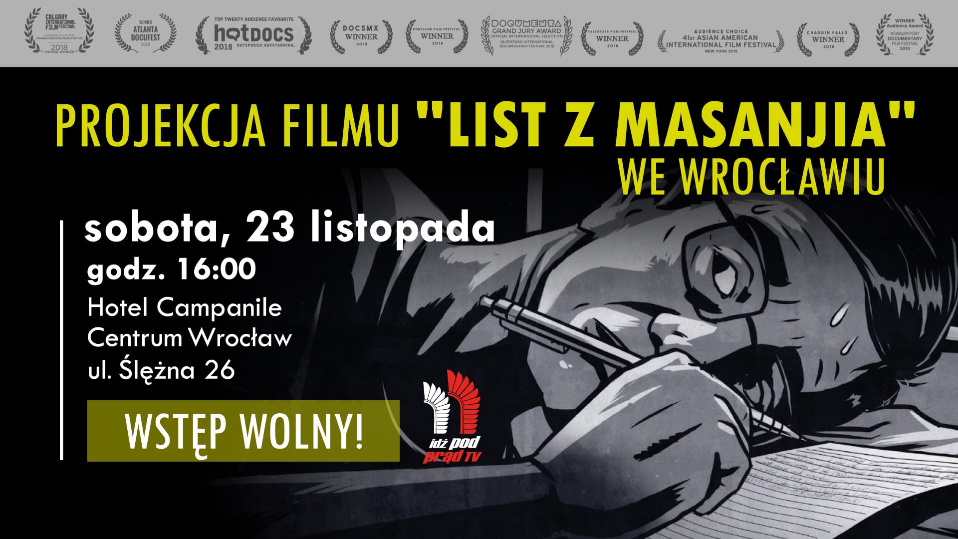 23.11 / Wrocław / Projekcja filmu „List z Masanjia”