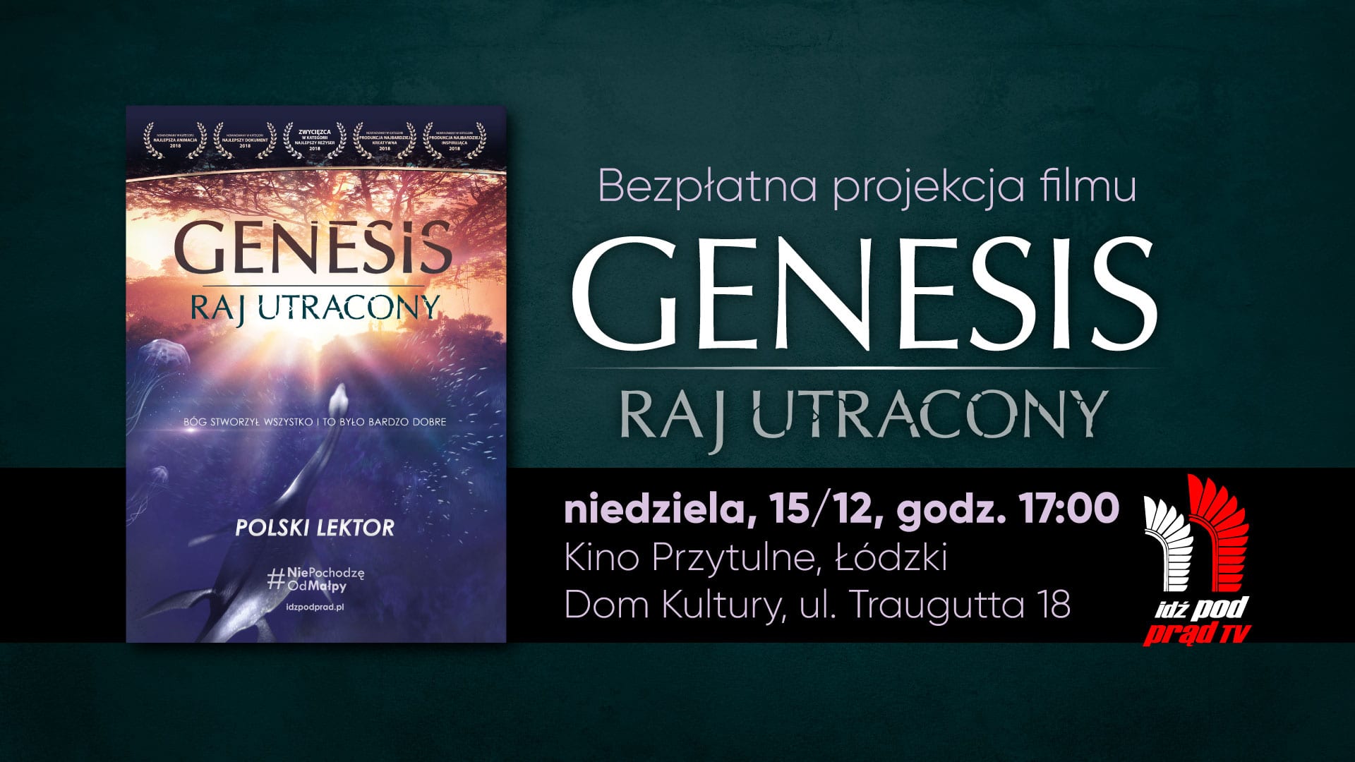 „Genesis. Raj utracony” z polskim lektorem. Bezpłatna projekcja w Kinie Przytulne – Łódź