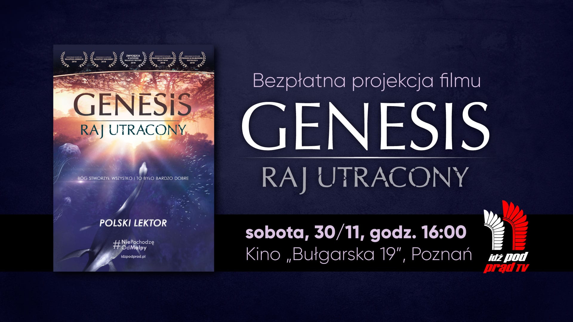 „Genesis. Raj utracony” z polskim lektorem. Bezpłatna projekcja w kinie „Bułgarska 19” – Poznań
