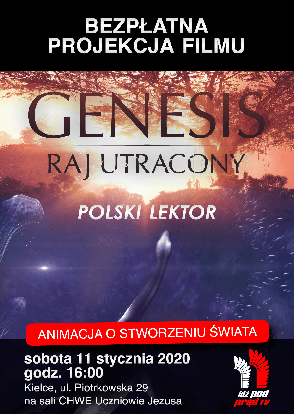 11.01 / Kielce / film “Genesis. Raj utracony” z lektorem / WSTĘP WOLNY
