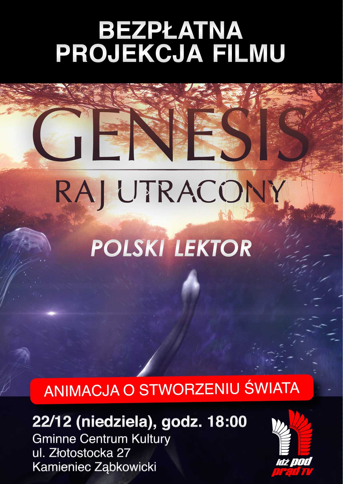 22.12 / Kamieniec Ząbkowicki / film “Genesis. Raj utracony” z lektorem / WSTĘP WOLNY