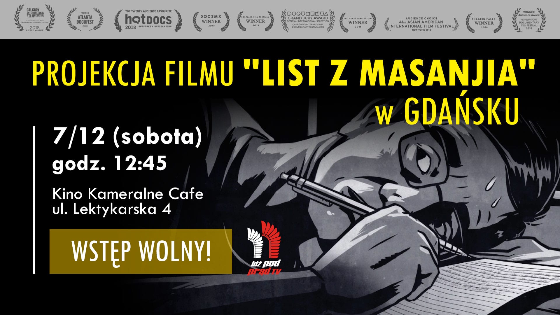 7.12 / Gdańsk / Projekcja filmu „List z Masanjia”